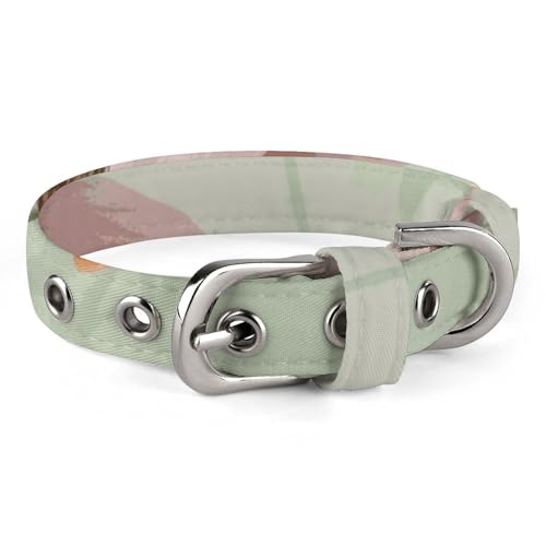 Hundehalsband, verstellbar, Oxford-Stoff, Pastell-Mohnblumen-Druck, Haustierhalsband, personalisierbar, für kleine und mittelgroße Haustiere von LMNGH