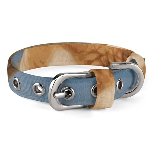 Hundehalsband für kleine und mittelgroße Haustiere, verstellbar, Oxford-Stoff, Golden Retriever-Druck, personalisierbar, für Katzen und Hunde von LMNGH