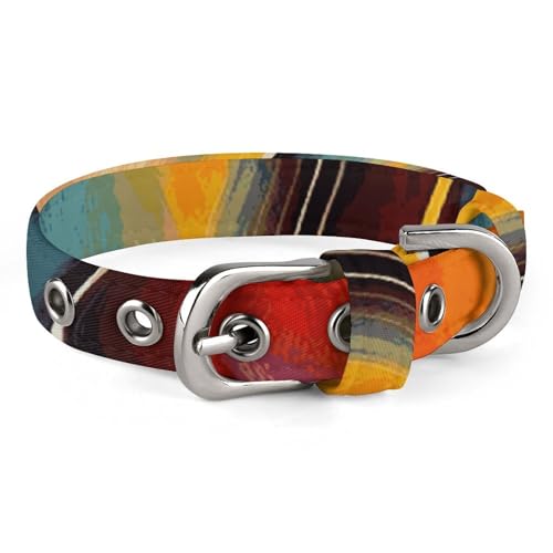 Hundehalsband für kleine und mittelgroße Haustiere, verstellbar, Oxford-Stoff, abstraktes Aquarell-Gitarrendruck, Haustierhalsband, personalisierbar von LMNGH