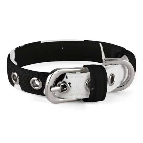 Hundehalsband für kleine und mittelgroße Haustiere, verstellbar, Oxford-Stoff, mit Weltkarten-Druck, personalisierbar, für Katzen und Hunde von LMNGH