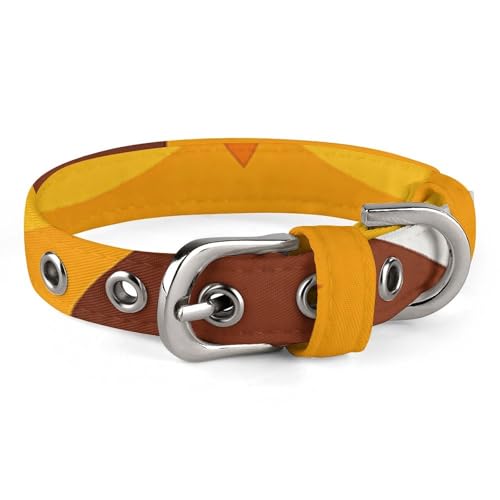 Hundehalsband für kleine und mittelgroße Haustiere, verstellbar, Oxford-Stoff, niedlich, groß, braun, Cartoon-Eulen-Druck, Haustierhalsband, personalisierbar von LMNGH