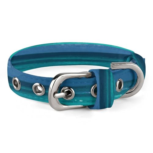 Hundehalsband für kleine und mittelgroße Haustiere, verstellbar, Oxford-Stoff, tropischer weißer Sand, Stranddruck, Haustierhalsband, personalisierbar von LMNGH