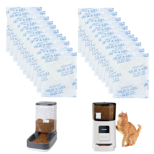 LNGJIN 25g x 22 Stück Silica Gel Trockenmittel Packung, Trocknungsmittel für Futterautomaten Katze, Silicabeutel, Trockenmittelbeutel, Trockenmittel Ersatz für 5L Futterautomaten von LNGJIN