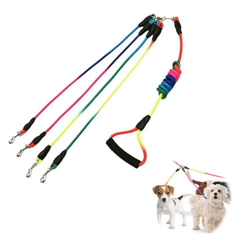 LNGJIN 4-in-1-Hundeleine,Hundeleine kleine Hunde/große,Verstellbar Splitterleinen，Hundeleine Nylon，Dickes Nylon Geflochten Hund Leine mit Karabiner,für Spaziergänge und Wanderungen mit Haustieren von LNGJIN