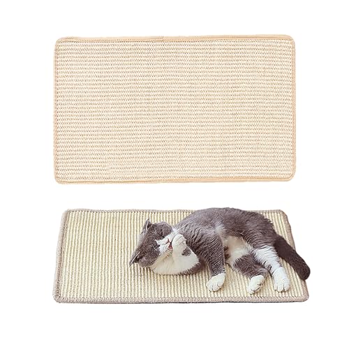 LNGJIN Katzenboden Kratzpad，40 * 60cm Sisal Katzenkratzmatte，Katze Katzenkratzmatte，Kratzteppich Sisal，Horizontale Katzenkratzmatte，schützt Teppiche und Sofas Natürlich Sisal Kratzteppich Katze von LNGJIN