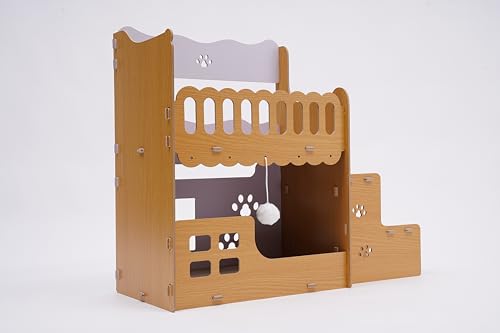 Katzenkratzer Kleine Dachbodenform 2-in-1-Doppelschicht-Kratzer Einfach zu Montierendes Katzen Kratzmöbel für Verschiedene Wohnkultur von LNINNERY