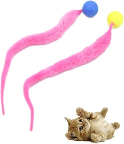 1Pc Interaktives Spielzeug für Katzen Bunt Lustiges Training Langer Schwanz Ball Katzenspielzeug Indoor-Kratzer Unterhaltsames Haustier Spielzeug Hüpfball Wurmkatzenspielzeug,Spielzeug,Bälle,Haustier von LNYMZD