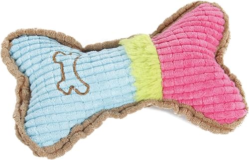 LNYMZD Kauspielzeug für Haustiere, Plüsch, Zahnreinigung, bissfest, Hundezubehör, Knochenform, Hundetraining, Kauspielzeug für Hundezubehör, Blau-Rosa von LNYMZD