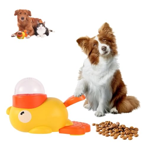 LOCPUFF Duck Treat Dispenser, 2-in-1 Dog Interactive Slow Feeder & Puzzle Toy, Interactive Dog Treat Dispenser Toy with Button, Anti-Gulping Duck Pet Dispenser, Fun Treat Dispenser for Dogs (1pcs) von LOCPUFF