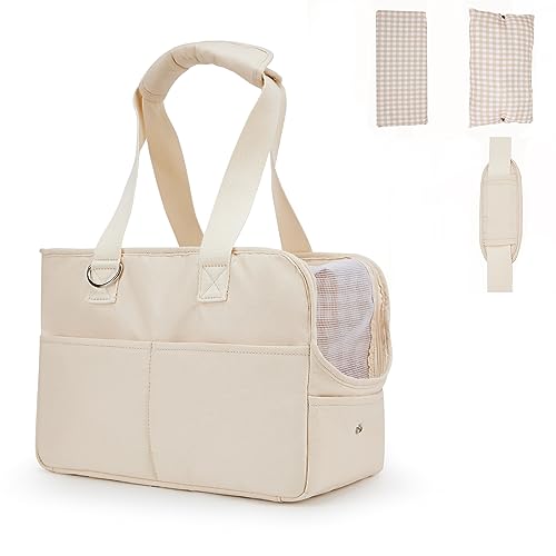 Hundetragetaschen für kleine Hunde, Welpen-Hundetragetasche für kleine Hunde mit mehreren Taschen, atmungsaktivem Mesh und weichem Kissen, kleine Hunde Reisetasche für Wandern im Freien, Max 4,5 kg, von LOEFAY