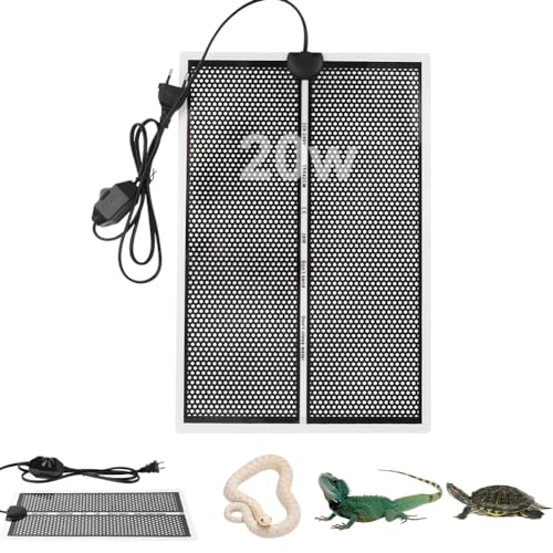 LOMUG Heizmatte Terrarium, 20W Reptil Heizmatte, 42 x 28 cm Einstellbar Wärmematte mit Temperaturregelung, Terrarium Heizkissen für Reptilien Schildkröten Schlangen Eidechse Gecko Amphibien von LOMUG