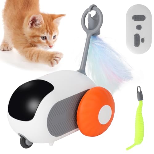 LOMUG Katzenspielzeug, Intelligenz Interaktives Spielzeug für Katzen Hund Automatisches SelbstbeschäFtigung Katzenspielzeug USB Elektrisch Cat Toy mit Federschwanz für Innenbereich von LOMUG