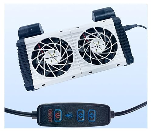 LONDAFISH Aquarium Cooling Fans Adjustable Aquarium Water Cooling Fans Aquarium Chillers (Double Head) von LONDAFISH