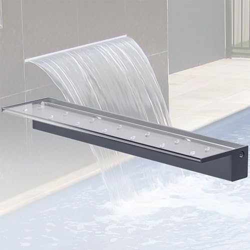 BETAM LONGRUNNEW Wasserfall 30 cm aus Edelstahl Wasserfall，für Garten Teich Gabione Wand Mauer Pool Bachlauf Wasserfall teich #Korrosionsschutz# von LONGRUNNEW