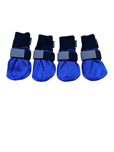 LONSUNEER Winterstiefel, Pfotenschutz, wasserdicht, weiche Sohle und rutschfest, 4 Stück, Blau, Größe M von LONSUNEER