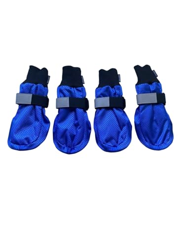 LONSUNEER Winterstiefel, Pfotenschutz, wasserdicht, weiche Sohle und rutschfest, 4 Stück, Blau, Größe XL von LONSUNEER