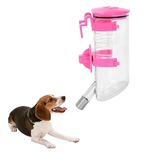 Wasserspender Haustier 350ml Käfig hängende Wasserflasche Automatische Wasserzufuhr Tropffreier Trinkbrunnen Aufhängbare Trinkflasche Transparente Wassertränke für Hunde Katzen Kaninchen Hamster von LONTG