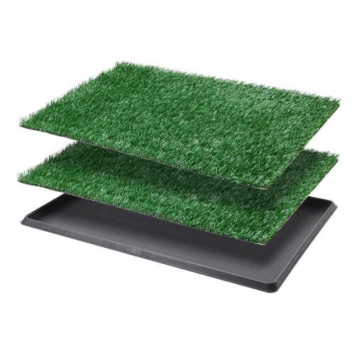 LOOBANI Hundegrasmatte mit Tablett, groß, für den Innenbereich, für Wohnung und Terrasse, mit 2 Packungen Loobani Hundegras-Pads als Ersatz (59,9 x 90,2 cm) von LOOBANI