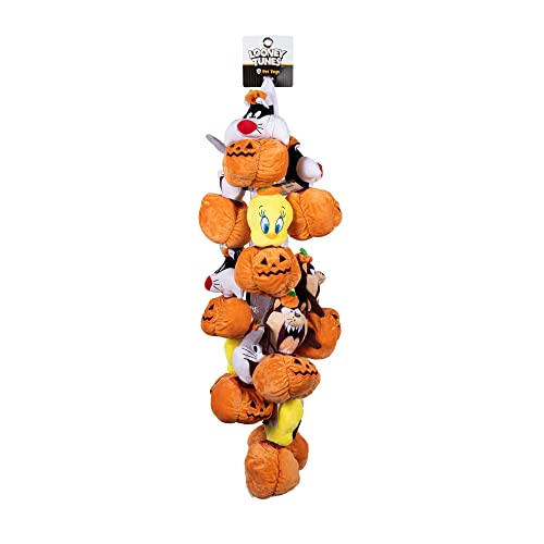 LOONEY TUNES Hundespielzeug für Haustiere, Käfer, Hase, Tweety-Vogel, Tasmanischer Teufel, 12 Stück Clipstrip,15.2 cm kleines quietschendes Hundespielzeug von Plüsch-Hundespielzeug von Looney Tunes