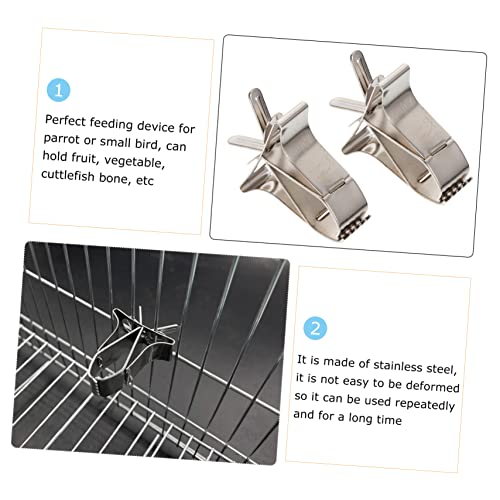 LOORGVEL 2 Stück Teiliges Vogel Futterclip Rostfrei Kompakt Langlebig Multifunktional für Obst Gemüse Fixierung für Vogelfütterung im Käfig und Wildvögel Zubehör LOORGVEL 2 Stück Teiliges Vogel Futterclip Rostfrei Kompakt Langlebig Multifunktional für Obst Gemüse Fixierung für Vogelfütterung im Käfig und Wildvögel Zubehör von LOORGVEL