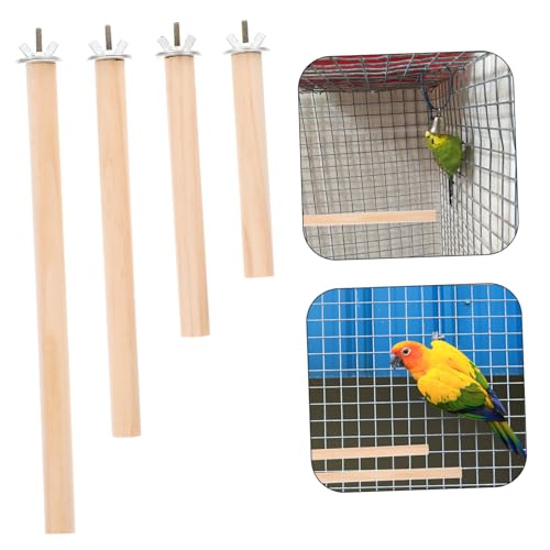 LOORGVEL 4 Stück Vogelkäfig Zubehör Naturholz Papageien Sitzstangen Stabile Komfortable Vogelstangen für Wellensittiche Nymphensittiche und Andere Vögel LOORGVEL 4 Stück Vogelkäfig Zubehör Naturholz Papageien Sitzstangen Stabile Komfortable Vogelstangen für Wellensittiche Nymphensittiche und Andere Vögel von LOORGVEL
