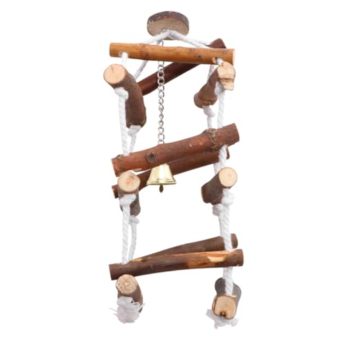 LOORGVEL Holz Vogelschaukel mit DREI Lagen rutschfeste Baumwollseile Metallbügel zum Aufhängen Buntes Papageienspielzeug für Wellensittiche und Kleine Vögel im Käfig und Garten LOORGVEL Holz Vogelschaukel mit DREI Lagen rutschfeste Baumwollseile Metallbügel zum Aufhängen Buntes Papageienspielzeug für Wellensittiche und Kleine Vögel im Käfig und Garten von LOORGVEL