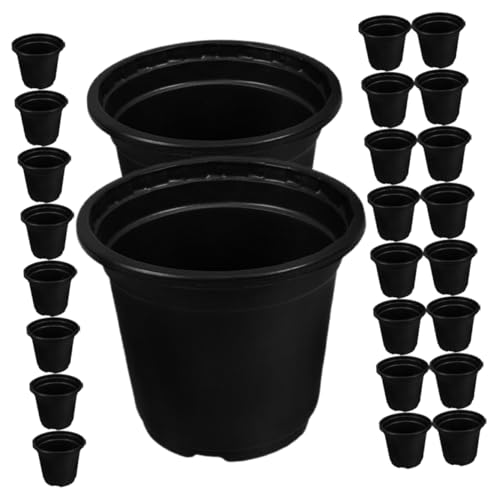 LOORGVEL Kindergarten Cup Pflanzen Container Behälter Runde Torftöpfe Anlage Stofftöpfe Erzeuger Schüsseln Eingetopft Im Freien Intelligente Blumentöpfe Starttöpfe Black Polypropylen von LOORGVEL