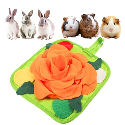 LOPERDEVE Kaninchen-Futtermatte, Schnüffelmatte für Kleintiere, Kaninchen, Spielzeug, 30 x 30 cm, Kaninchen, Schnüffelmatte, interaktive Fütterung, matt, Leckerli-Spender für Kaninchen, von LOPERDEVE