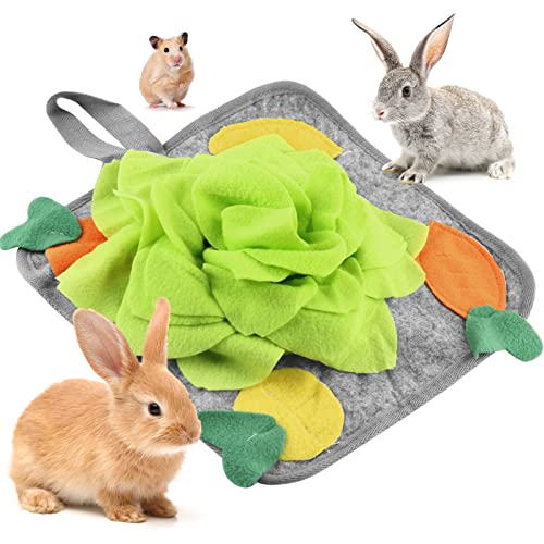 LOPERDEVE Kaninchenfuttermatte, Kaninchenspielzeug, 30x30 cm, Kaninchen-Schnüffelmatte, maschinenwaschbar, Polar-Fleece, lustig, interaktive Nasenarbeit, Füttermatte, Frettchen, Chinchillas von LOPERDEVE