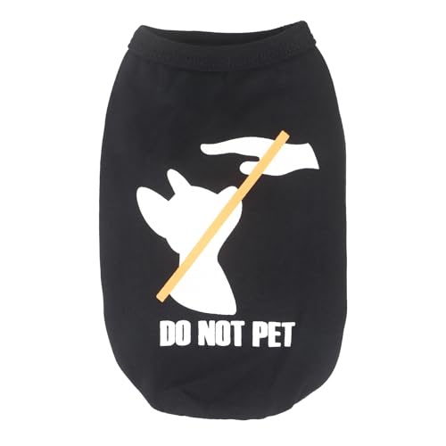 LOPHIPETS Hunde-Shirt, Weste mit Aufdruck "Do Not Pet", für kleine Chihuahua, Yorkie, Pudel, Kleidung, T-Shirt, Schwarz, Größe M von LOPHIPETS