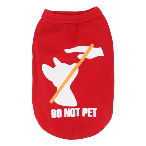 LOPHIPETS Do Not Pet Hunde-Shirts für kleine Chihuahua, Yorkie, Pudel, T-Shirt, Rot, Größe M von LOPHIPETS