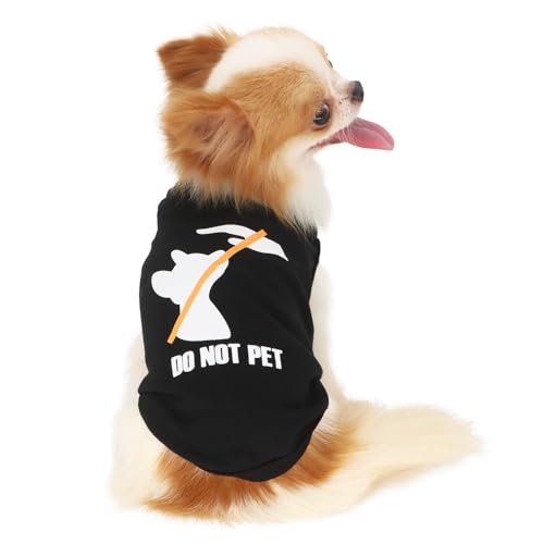 LOPHIPETS Do Not Pet Hunde-Shirts für kleine Chihuahua, Yorkie, Welpen, Katzen, T-Shirt, Schwarz, Größe S von LOPHIPETS