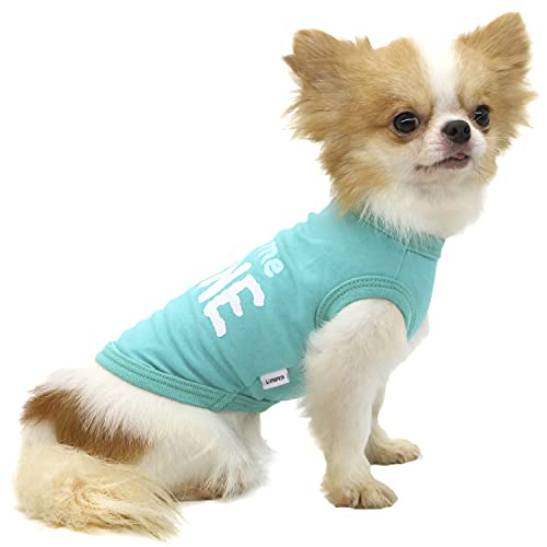 LOPHIPETS Dog Leave Me Alone Letter Print Shirts für kleine Hunde Pomeranian Kleidung Weste Tee-Blau/L von LOPHIPETS