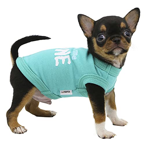 LOPHIPETS Dog Leave Me Alone Letter Print Shirts für kleine Teetasse Hund Chihuahua Yorkie Welpen Katze Kleidung Tee-Blau/XXS von LOPHIPETS