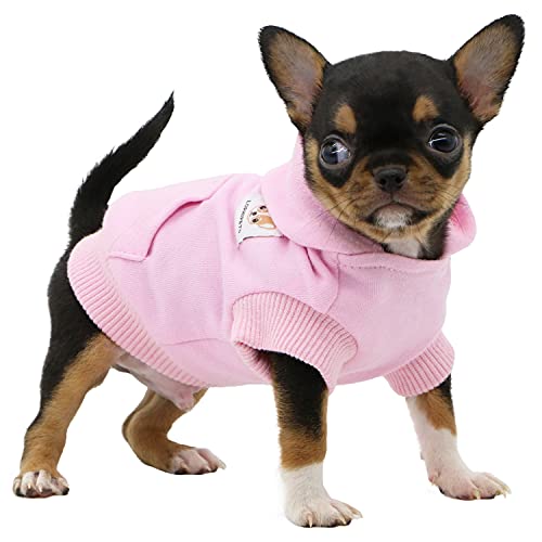 LOPHIPETS Hunde Baumwolle Hoodies Sweatshirts für kleine Hunde Chihuahua Welpen Kleidung kaltes Wetter Mantel Rosa/XS von LOPHIPETS