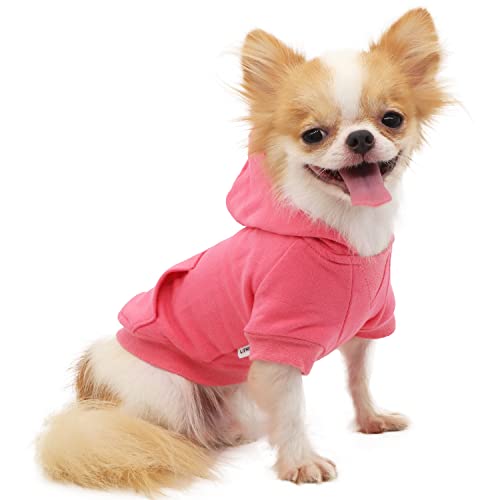 LOPHIPETS Hundejacke Hundekleidung Hunde Hoodies Sweatshirts für kleine Hunde Teetasse Chihuahua Yorkie Welpen Kleidung kaltes Wetter Mantel-Rosa/S von LOPHIPETS