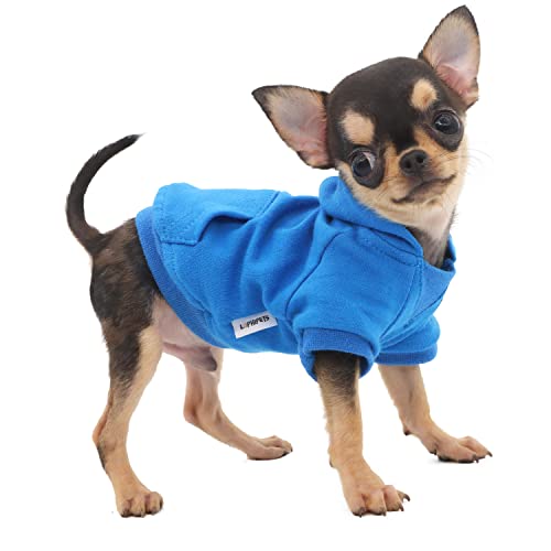 LOPHIPETS Hundejacke Hundekleidung Hunde Hoodies Sweatshirts für kleine Hunde Teetasse Chihuahua Yorkie Welpenkleidung kaltes Wetter Mantel-Blau/XXS von LOPHIPETS