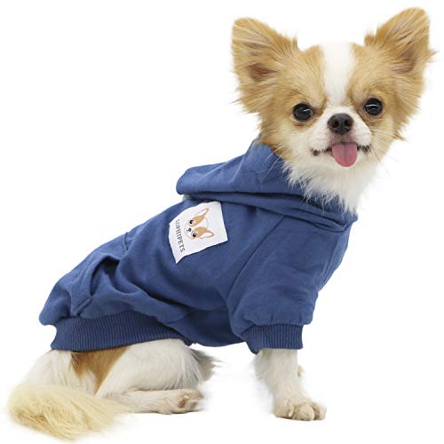 LOPHIPETS Hunde-Kapuzenpullover aus Baumwolle, für kleine Hunde, Chihuahua, Welpen, für kaltes Wetter, Marineblau/XL von LOPHIPETS