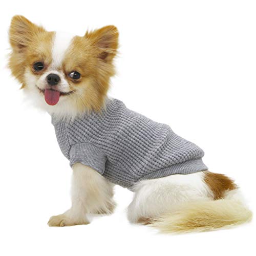 LOPHIPETS Hunde-Pullover für Welpen, kleine Hunde, Welpen, Chihuahua, Yorkie, kaltes Wetter, grau/S von LOPHIPETS