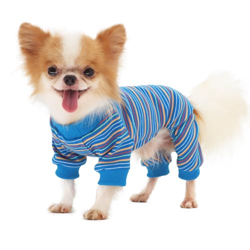 LOPHIPETS Hunde-Pyjama, Einteiler für kleine Bichon-Kleidung, Blau/XL von LOPHIPETS