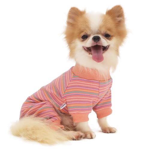 LOPHIPETS Hunde-Pyjama, Einteiler für kleine Bichon-Kleidung, Rosa, Größe XL von LOPHIPETS