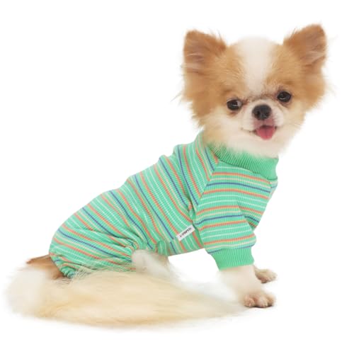 LOPHIPETS Hunde-Pyjama, Einteiler für kleine Chihuahua, Yorkie, Pudel, Bekleidung, Grün/M von LOPHIPETS