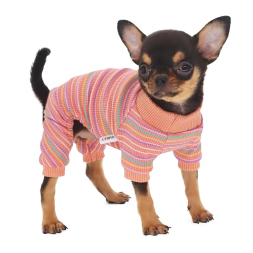 LOPHIPETS Hunde-Pyjama, Einteiler für kleine Hunde, Teetasse, Chihuahua, Yorkie, Welpen, Katzen, Kleidung, Rosa, Größe XXS von LOPHIPETS