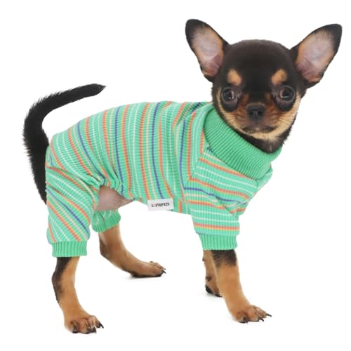 LOPHIPETS Hunde-Pyjama, Einteiler für kleine Teetassen, Chihuahua, Yorkie, Welpen, Katzen, Kleidung, Grün, Größe XS von LOPHIPETS