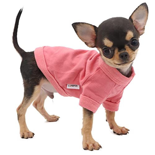 LOPHIPETS Hunde-T-Shirt für kleine Hunde, 100 % Baumwolle, Teetasse, Chihuahua, Yorkie, Welpen, Kleidung, Rosa/Größe XXS von LOPHIPETS