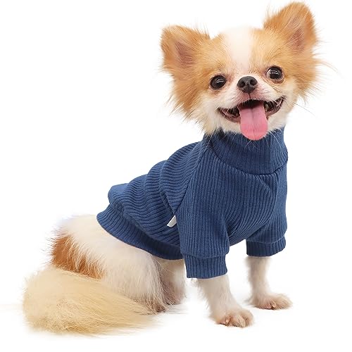 LOPHIPETS Rollkragenpullover für kleine Hunde, Größe M, Blau von LOPHIPETS