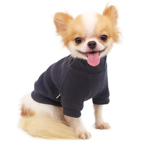 LOPHIPETS Rollkragenpullover für kleine Hunde, für Chihuahua, Welpen, Dunkelgrau/L von LOPHIPETS