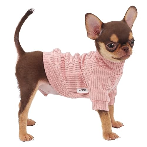 LOPHIPETS Rollkragenpullover Hundekleidung für kleine Hunde, für Chihuahua, Yorkie, Welpen, Katzen, Rosa/XXS von LOPHIPETS