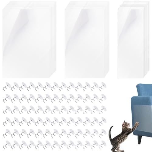 LOPYXBR 35 Stück Kratzschutz Sofa Katze, 3 Größen Kratzschutz Katze Transparente Sofaschutz Katze, Katzen Kratzschutz Selbstklebend Kratzfolie Katzen Selbstklebend für Möbel Couch Tür Wand Kratzabwehr von LOPYXBR