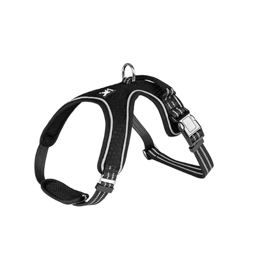 Hundegeschirr, modisch, verstellbar, reflektierend, für den Außenbereich, Mesh-Halsband für kleine, große Hunde, verschiedene Größen, Schwarz, XS, China von LORSHEL